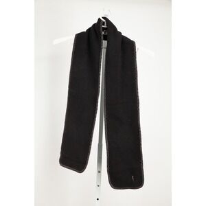 NBA Scarf Mens OS Black Fleece Whipstitch Logo Winter Neckwear Made in Canada